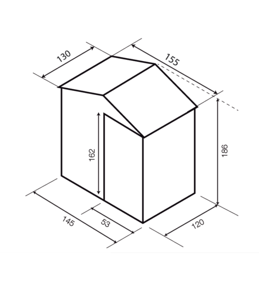 Casetta in metallo iron 155 x 130 cm